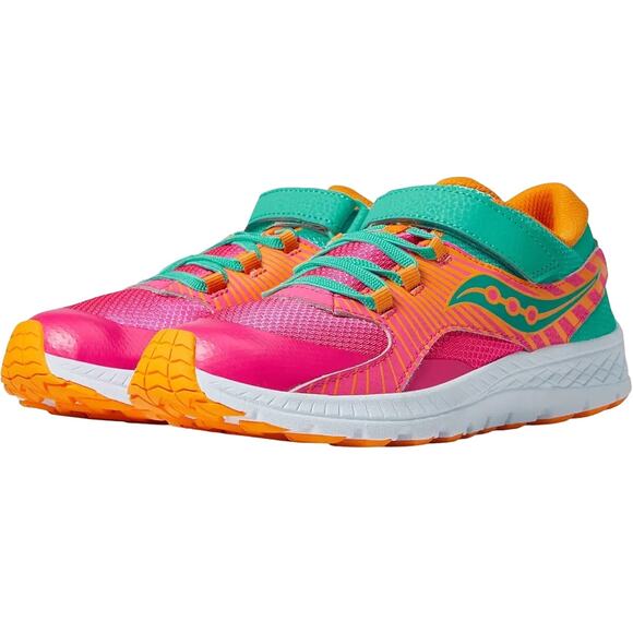 Saucony Kids Velocer A/C Sneaker Pink Turquoise Athletic Shoes 5.5W - Picture 3 of 9